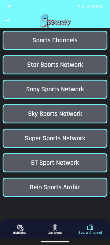 sportzfy Sports Channels